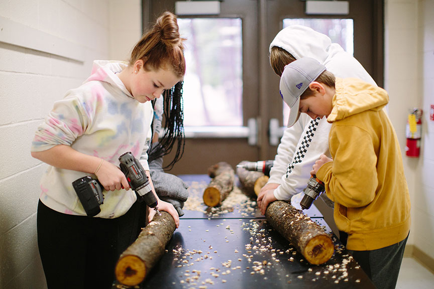 Junior High science at Greensboro Montessori School.