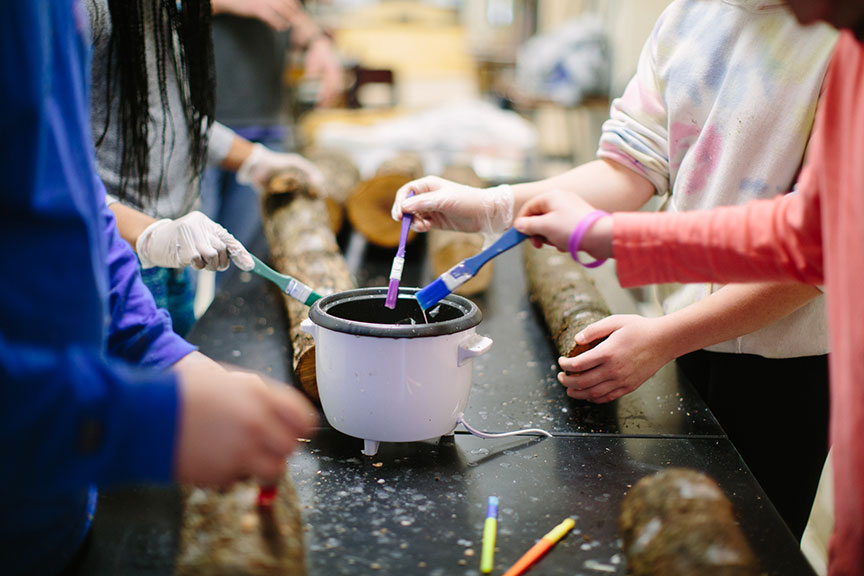 Junior Hish science at Greensboro Montessori School.