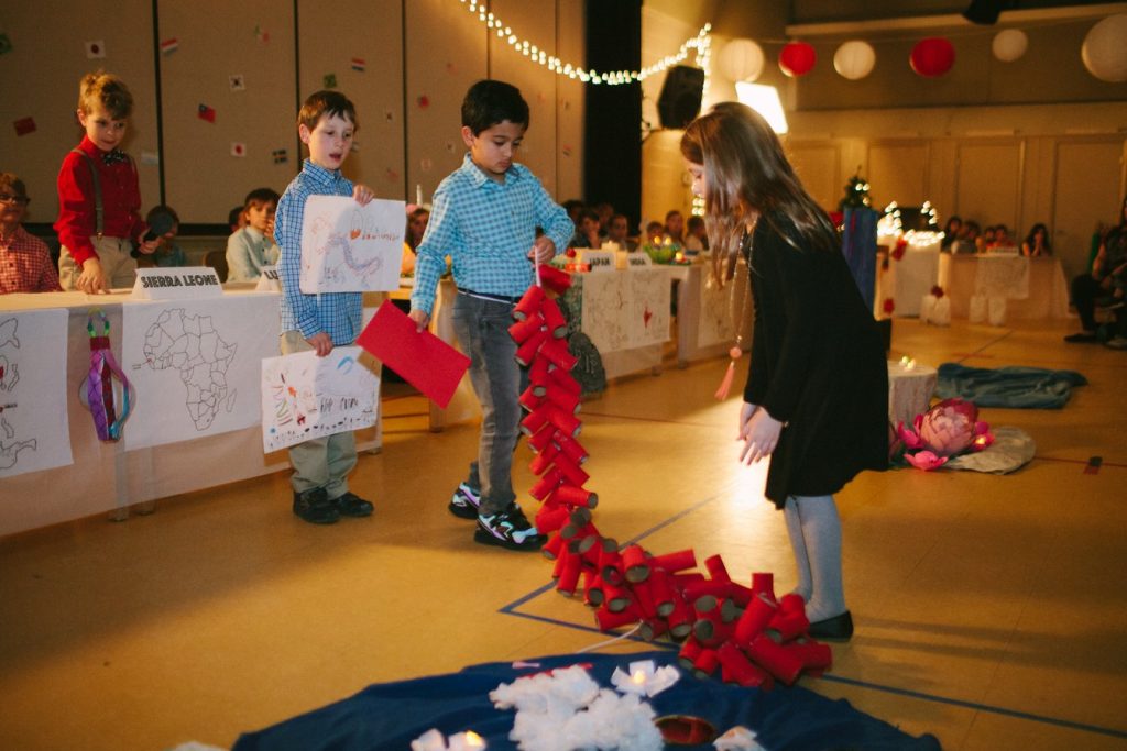 first grade, second grade, and third grade at Greensboro Montessori School