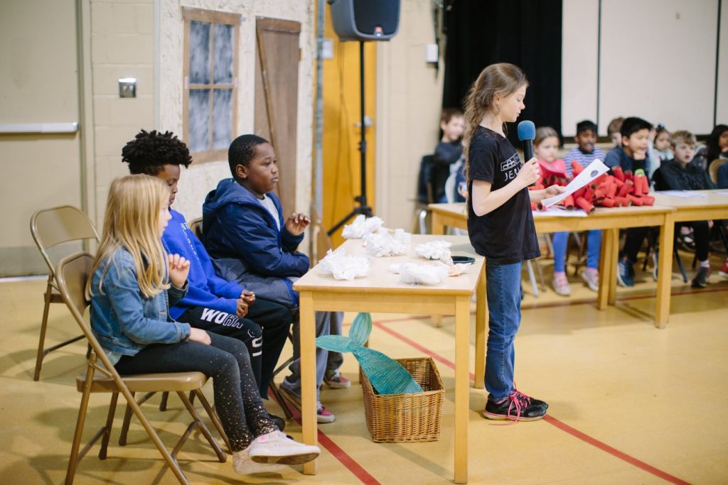 first grade, second grade, and third grade at Greensboro Montessori School